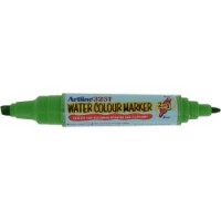 Watercolor marker ARTLINE 325T, doua capete - varf rotund 2.0mm/tesit 5.0mm - vernil