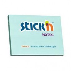 Notes autoadeziv 76 x 101 mm, 100 file, Stick"n - albastru pastel