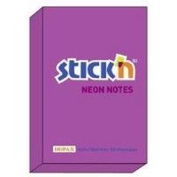 Notes autoadeziv 76 x  51 mm, 100 file, Stick"n - mov neon
