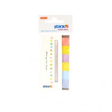 Stick index hartie color 45 x 15 mm, 6 x 30 file/set, Stick"n - 6 culori alb/neon