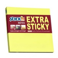 Notes autoadeziv extra-sticky 76 x  76mm, 90 file, Stick"n - galben neon