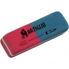 Radiera cauciuc pentru creion/cerneala, 40/cut, ARTIGLIO - rosu/albastru