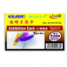 Buzunar PVC, pentru ID carduri, 105 x  74mm, orizontal, 10 buc/set, KEJEA - margine transp. color