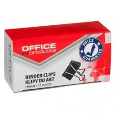 Clip hartie 19mm, 12buc/cutie, Office Products - negru