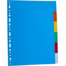 Separatoare carton color, A4, 180g/mp,  6 culori/set, Optima