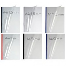 Coperti plastic PVC cu sina metalica 13mm, OPUS Easy Open - transparent mat/negru