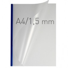 Coperti plastic PVC cu sina metalica  1.5mm, OPUS Easy Open - transparent mat/albastru