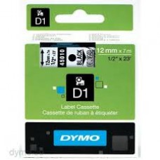 Banda Dymo D1,12mm x 7m,negru/transparent (45010)