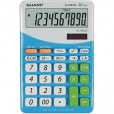 Calculator de birou, 10 digits, 149 x  100 x 27 mm, SHARP EL-M332BBL - gri/bleu