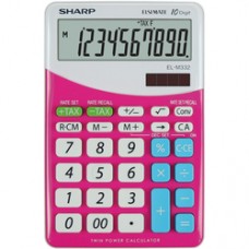 Calculator de birou, 10 digits, 149 x  100 x 27 mm, SHARP EL-M332BBL - gri/roz