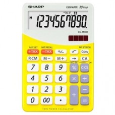 Calculator de birou, 10 digits, 149 x  100 x 27 mm, SHARP EL-M332BBL - gri/galben